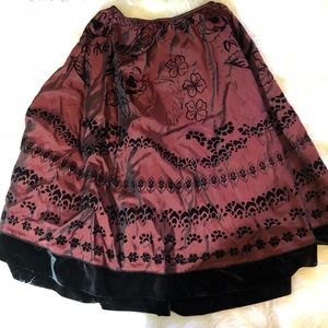 💟Preowned • Silky Velvet Flared Skirt • Size PM